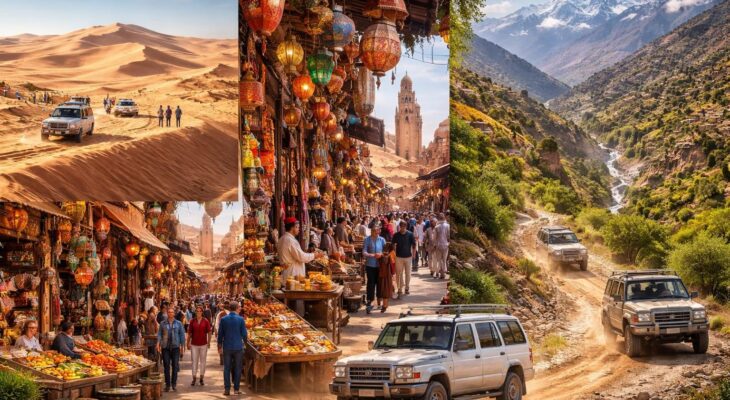 Les loisirs au Maroc avec excursions dans le désert, Marrakech et l&rsquo;Atlas en 4×4